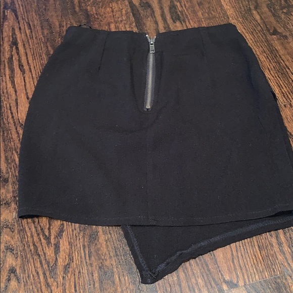 Black Mini Asymmetrical Skirt - Picture 2 of 2